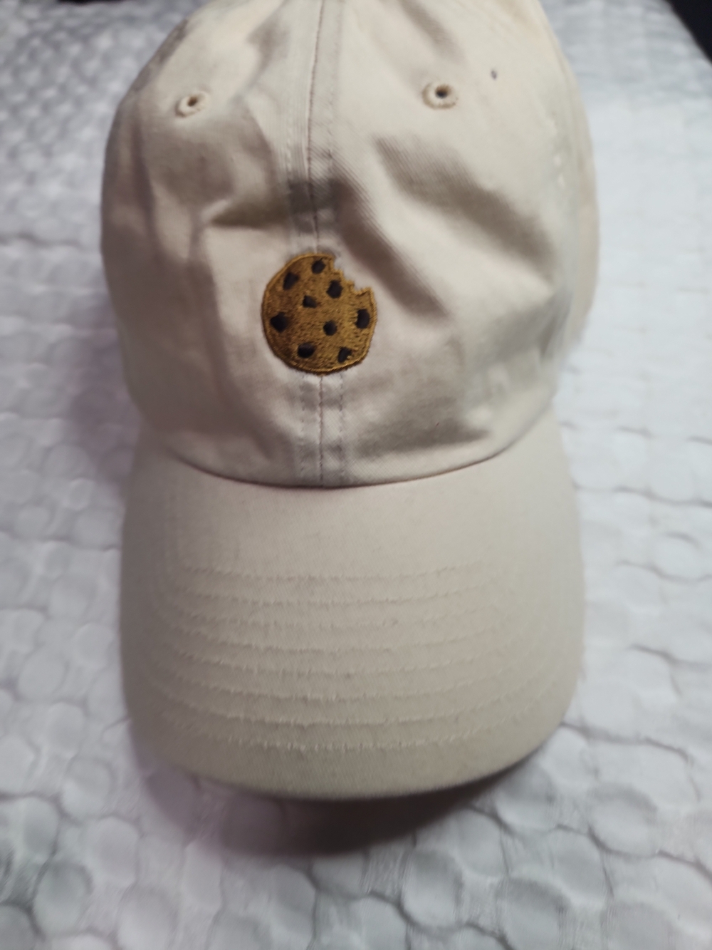 47 Beige Baseball Cap with Cookie Patch